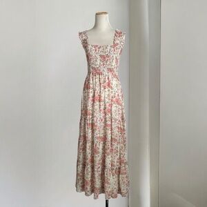 Lucy Paris Smocked Floral Maxi Dress Size S